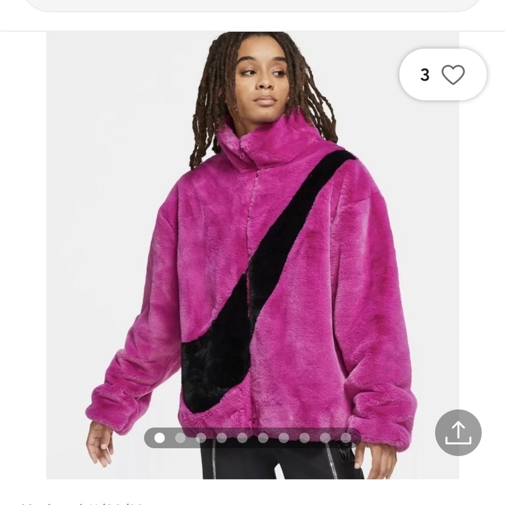 Nike Sportswear faux fur jacket pink